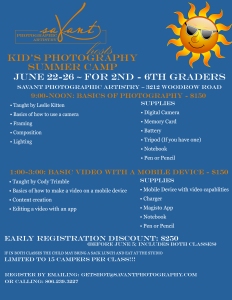 Kid's Photography Camp Flyer